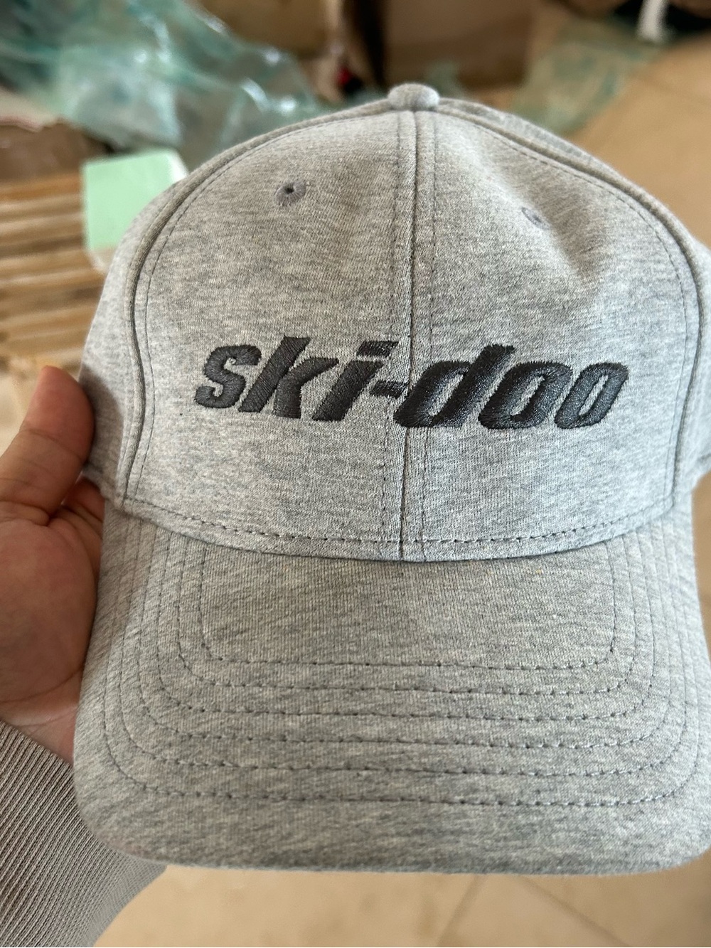 Ski-doo hat grey men’s one size adult unisex adjustable cap SnapBack #96